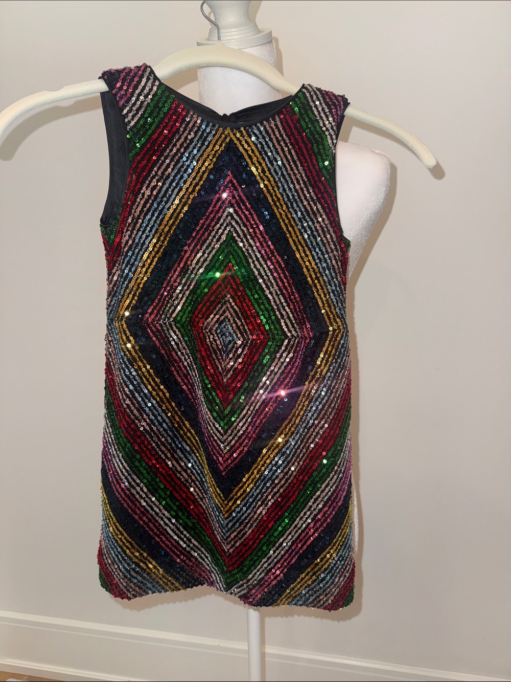 Milly Multicolor Sequin Geometric little Girls Dress